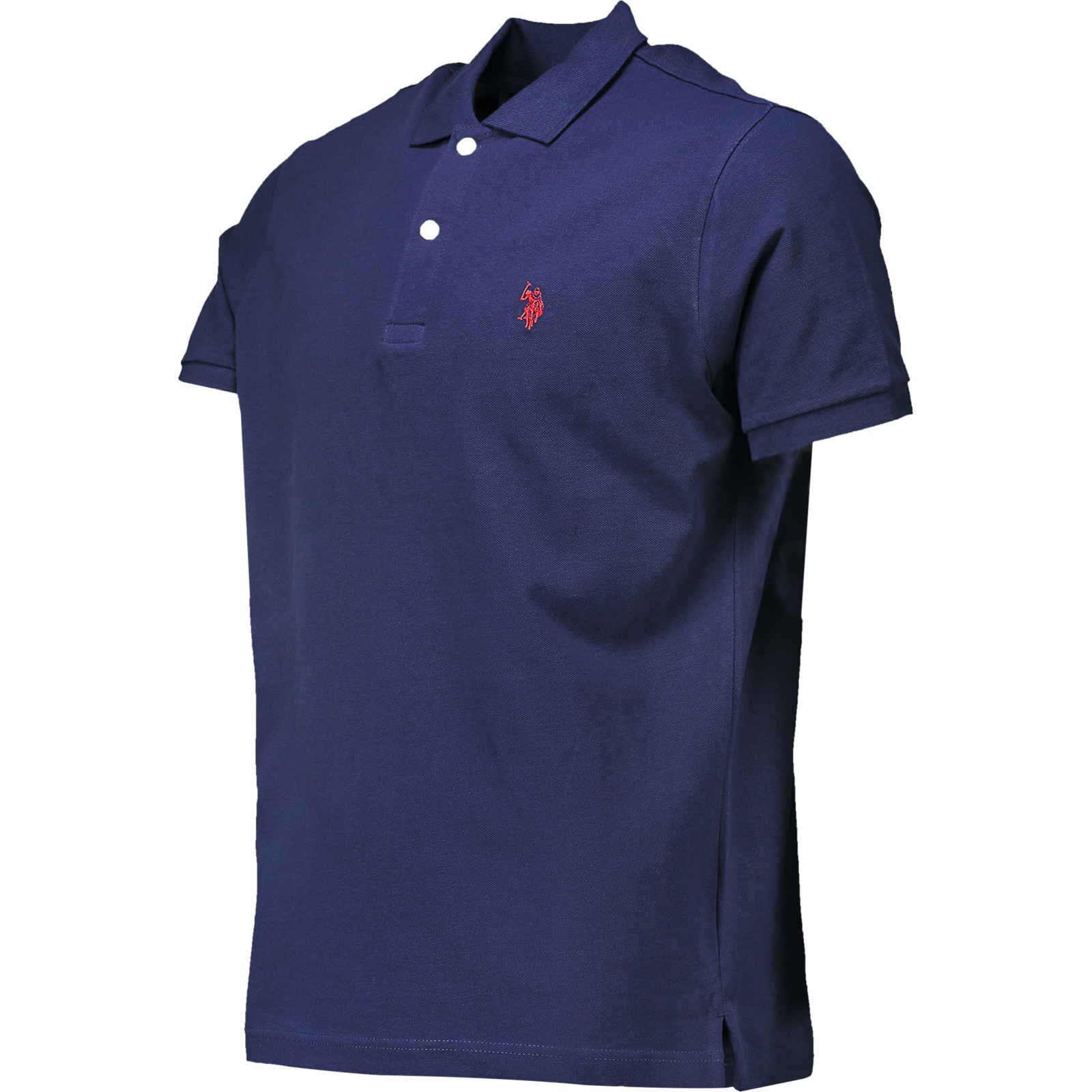 U.S. Polo Assn. Herren-Poloshirt uni Pique L, dunkelblau