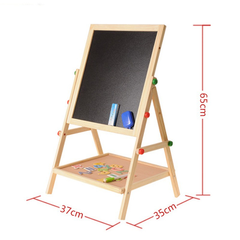 (65x37cm) Holz Standtafel Kinder Kreidetafel Whiteboard Staffelei Zeichentafel