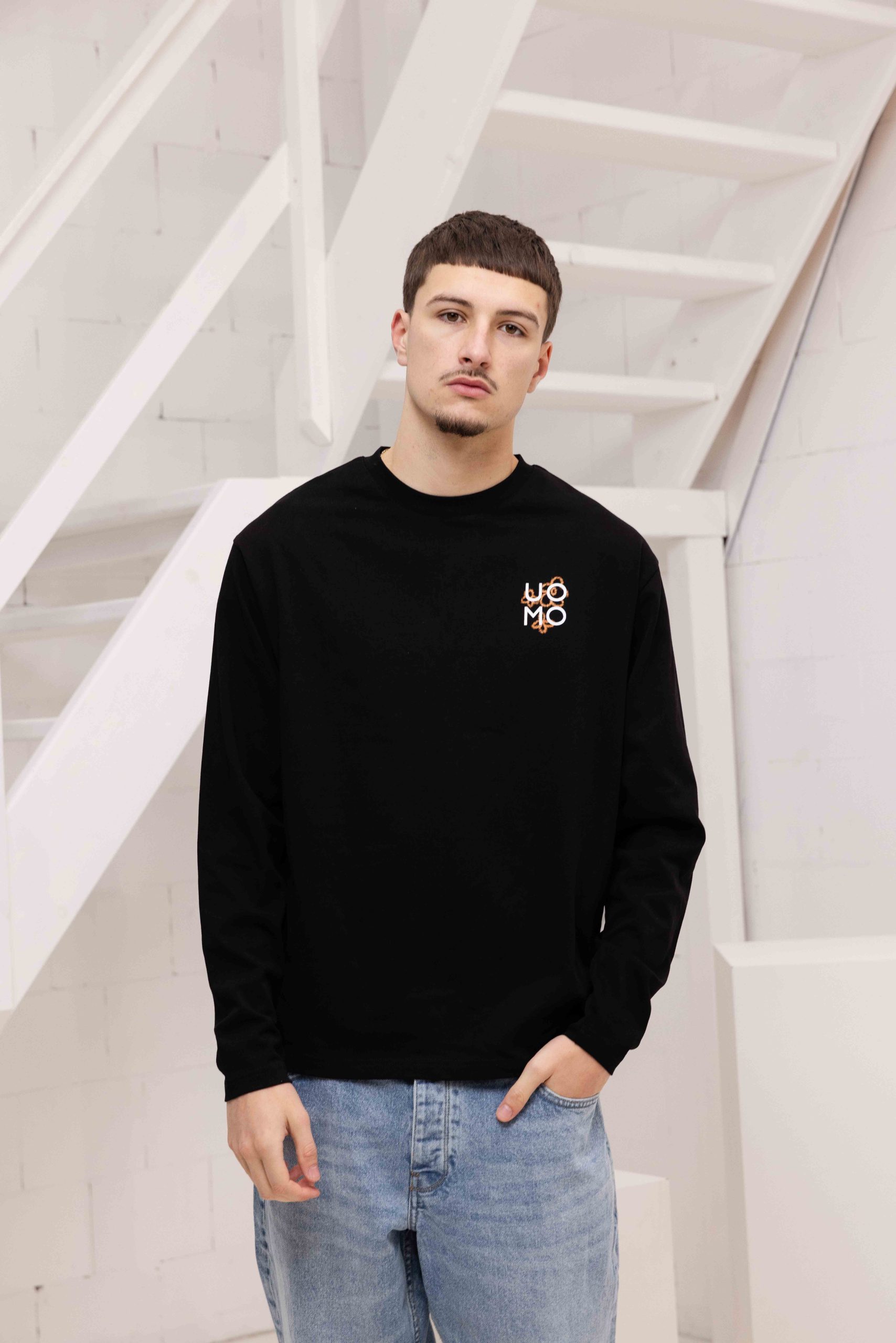 24 Uomo Flora 2.0 Longsleeve Shirt Heren Zwart/Oranje