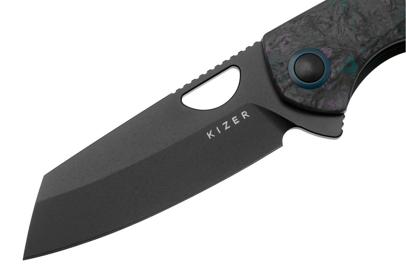 Kizer Sparrow Ki3628A3 Black PVD CPM 20CV, Fat Carbon Medusa/Titanium zakmes, Vincent Rizzo design