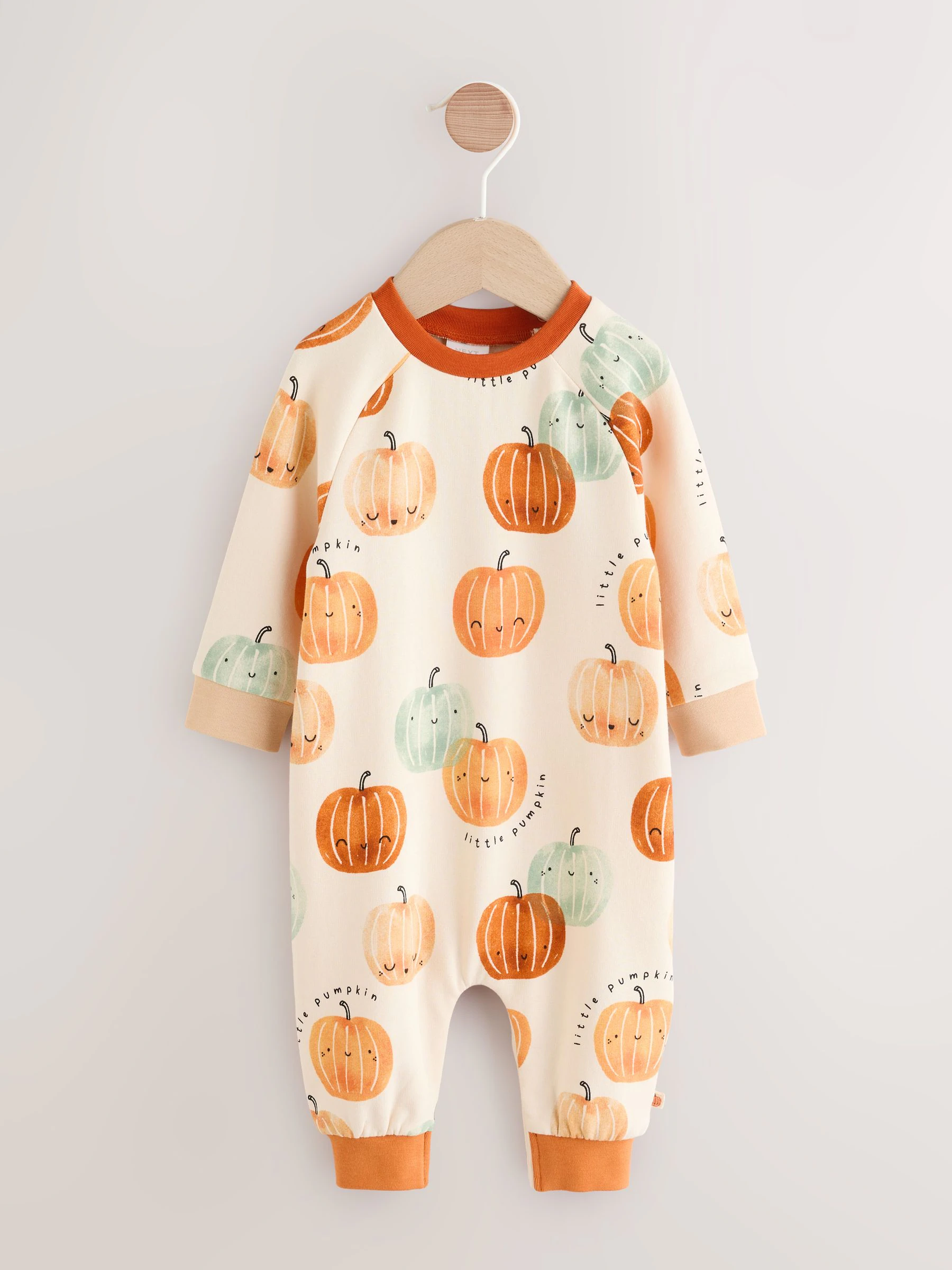 Oranje kleine pompoen - Sweat babyromper (0mnd-2jr)