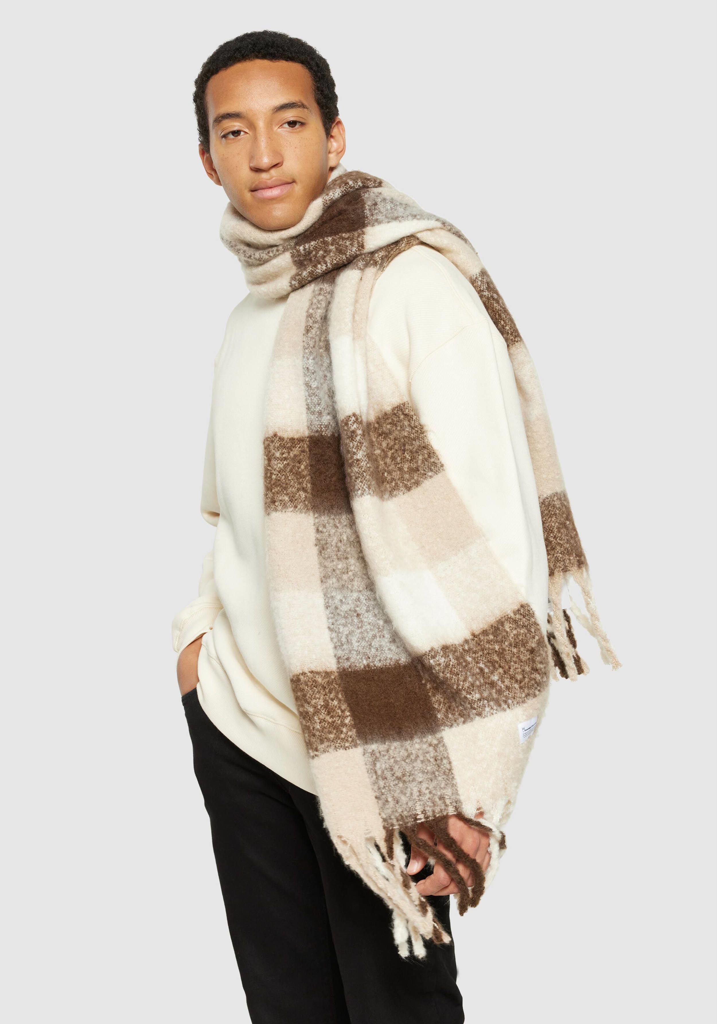 Knowledge Cotton Apparel Schal Checked Scarf Brown Check