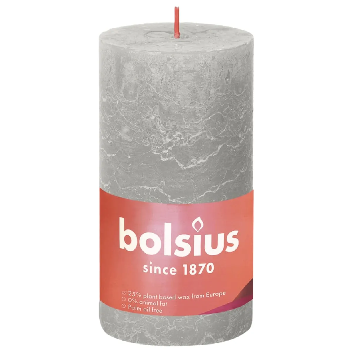 BOLSIUS Bougies Pilier Rustiques Shine - 4 pcs Gris Sableux