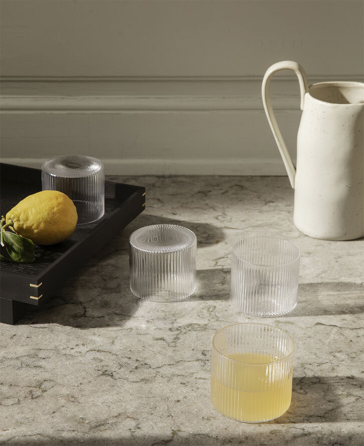 ferm LIVING Ripple Low Glasses - Set of 4 - Clear Transparent