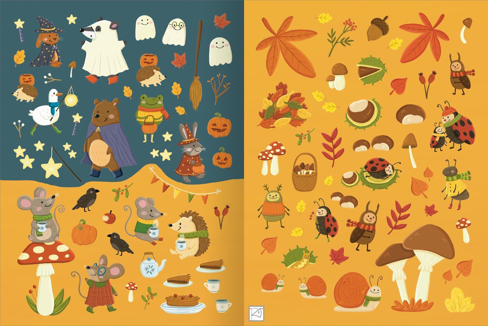 Erstes Stickern - Im Herbst