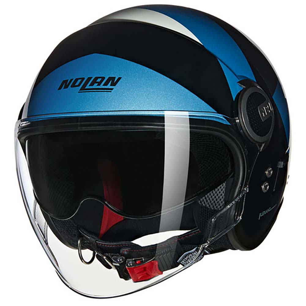 Nolan - Casque N21 Visor Tangente Noir / Bleu / Argent / Brillant