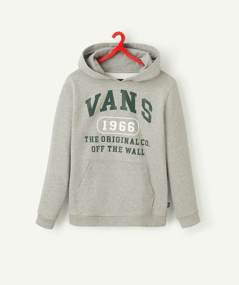 VANSSWEAT À CAPUCHE THE ORIGINAL GRIS AVEC LOGO VERT ET BLANC
