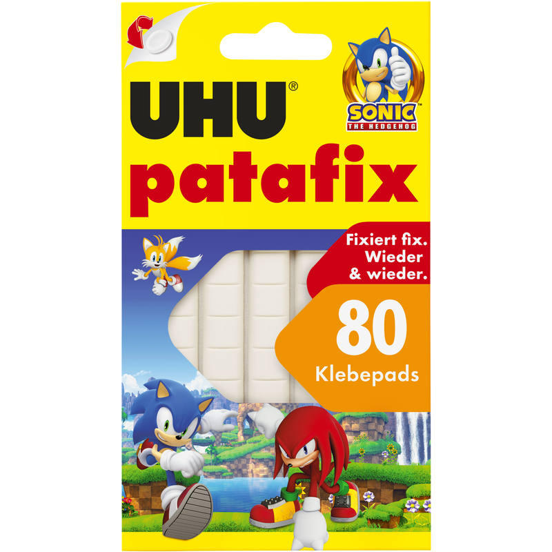 UHU Patafix doppelseitige Klebepads Patafix, Sonic the Hedgehog, 80 Stück