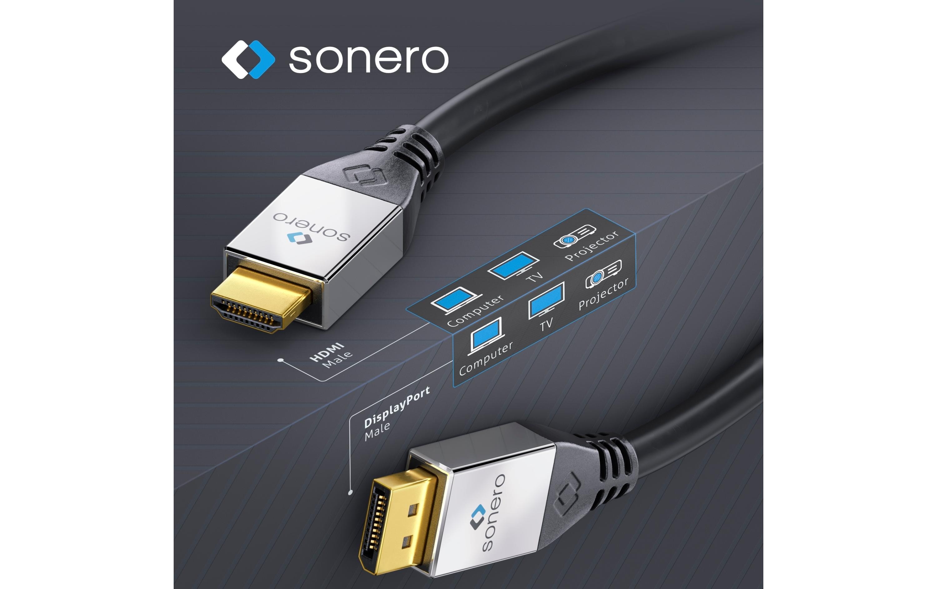 Kabel 3 mSonero DisplayPort auf HDMI Kabel