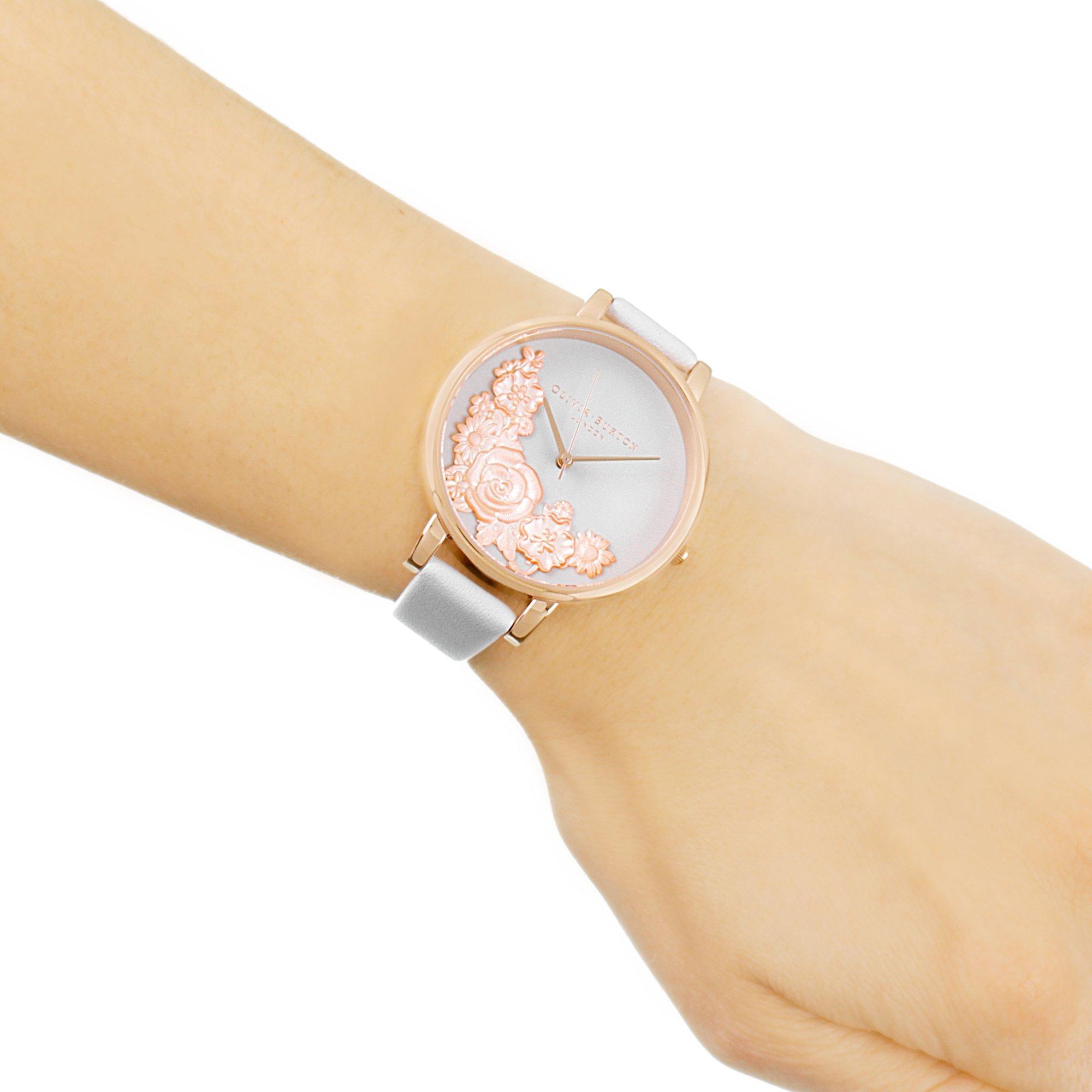 Olivia Burton Pink Dials Stainless Steel Fashion Analogue Quartz Watch