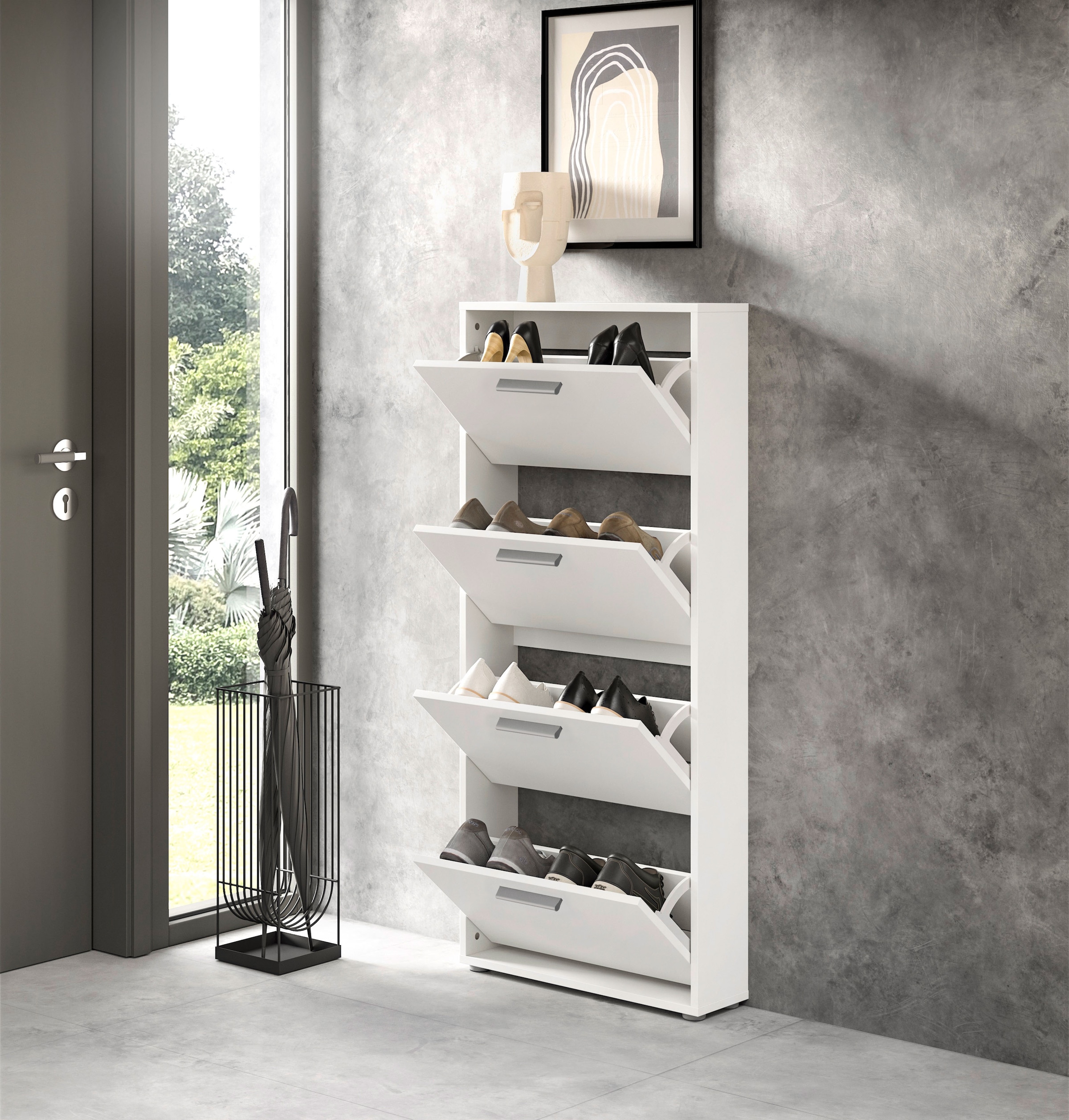 HBZ Schuhkipper »Sam Schuhkipper, Schuhschrank BxHxT 59x136x17 cm« 1 Stk. tlg. mit 4 Klappen