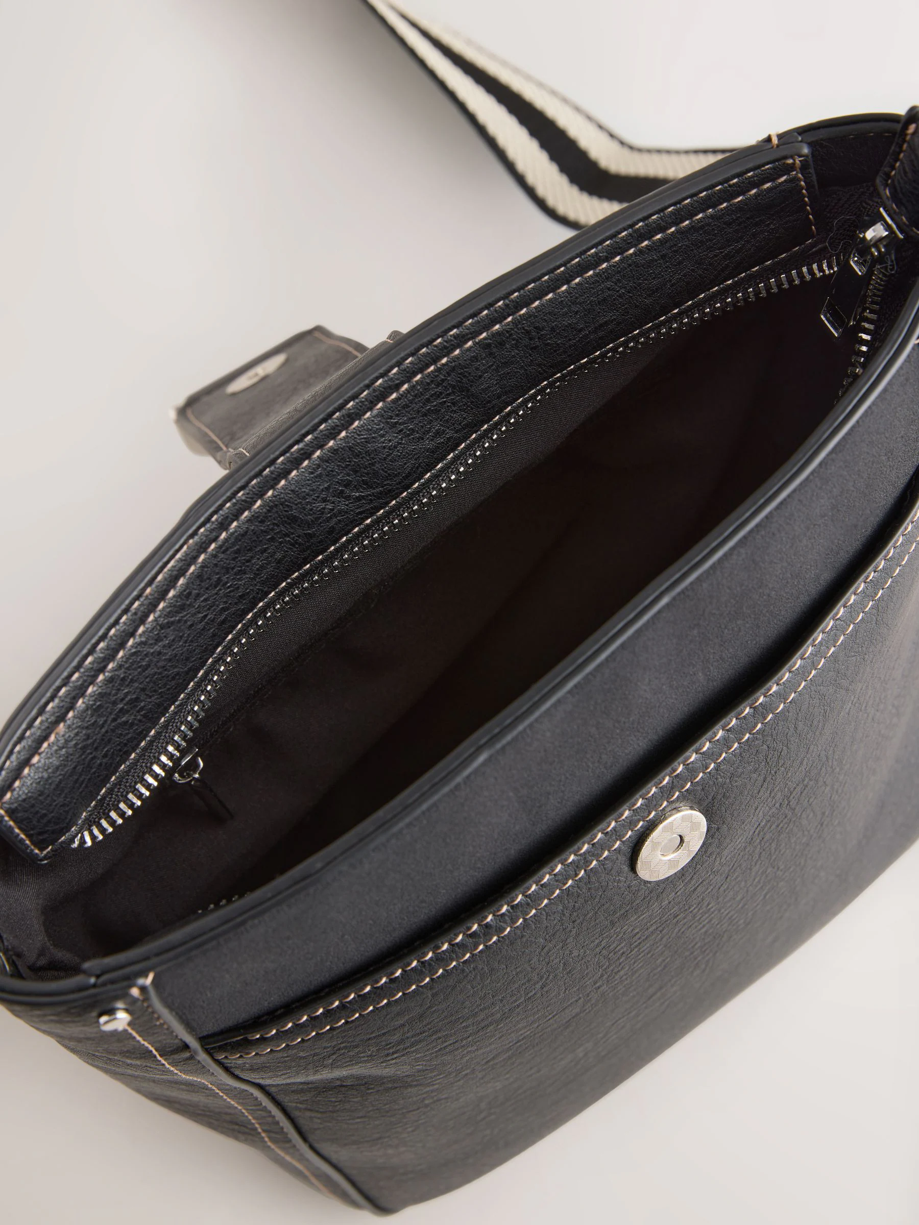 Zwart - Gestructureerde Messenger-tas