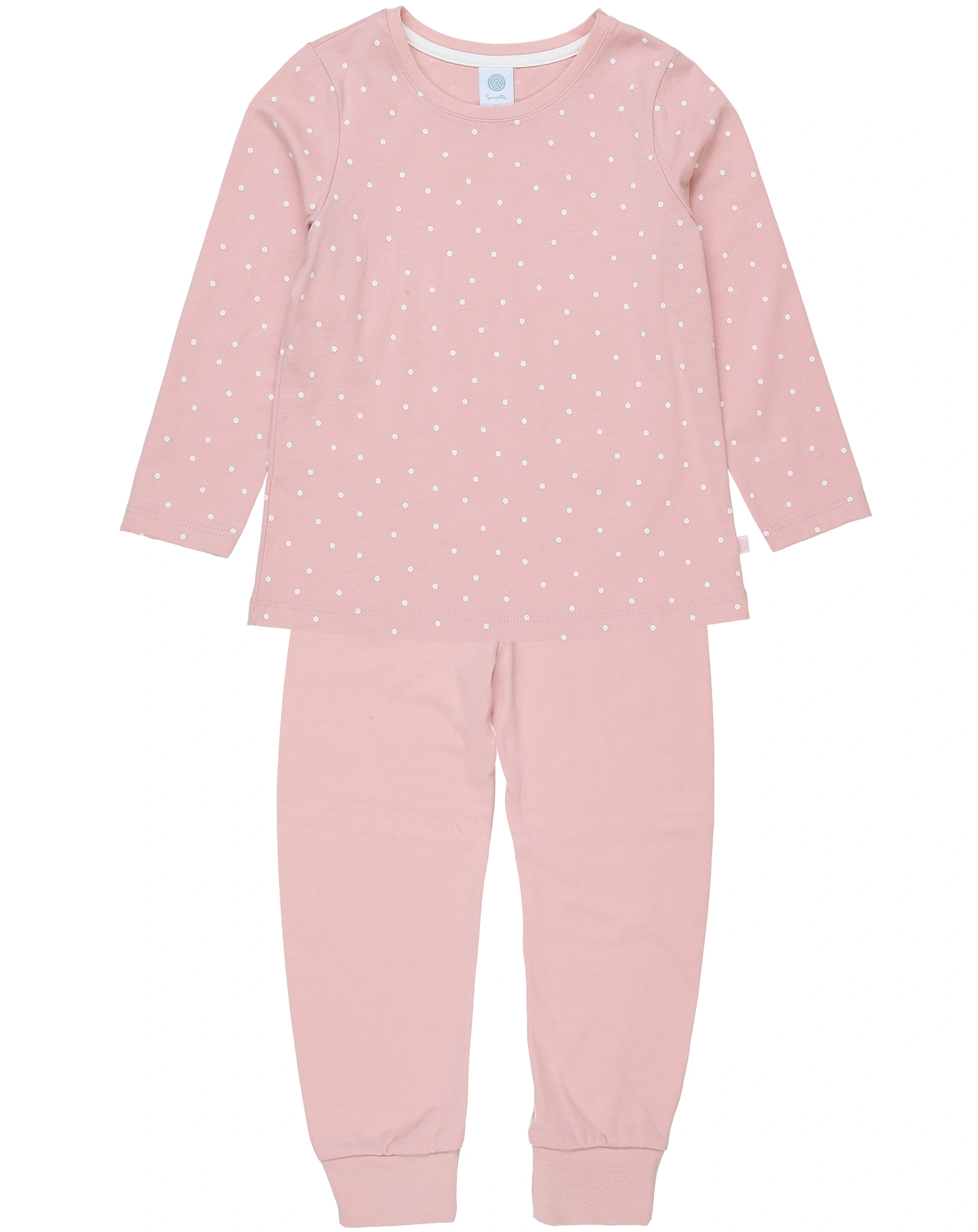 Schlafanzug WHITE DOTS lang in rosa