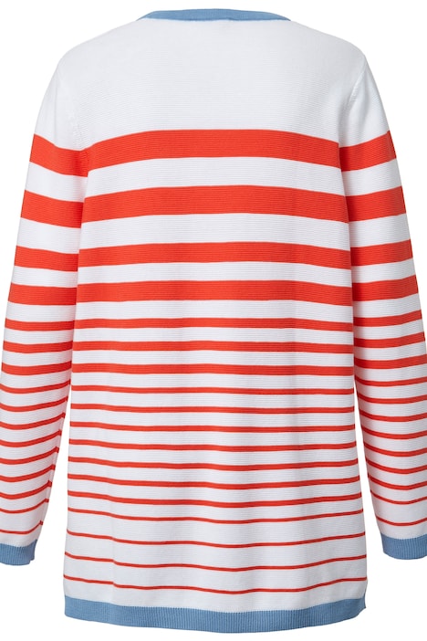Long-Pullover, Straight Fit, Ringelmuster, Rundhals, Langarm