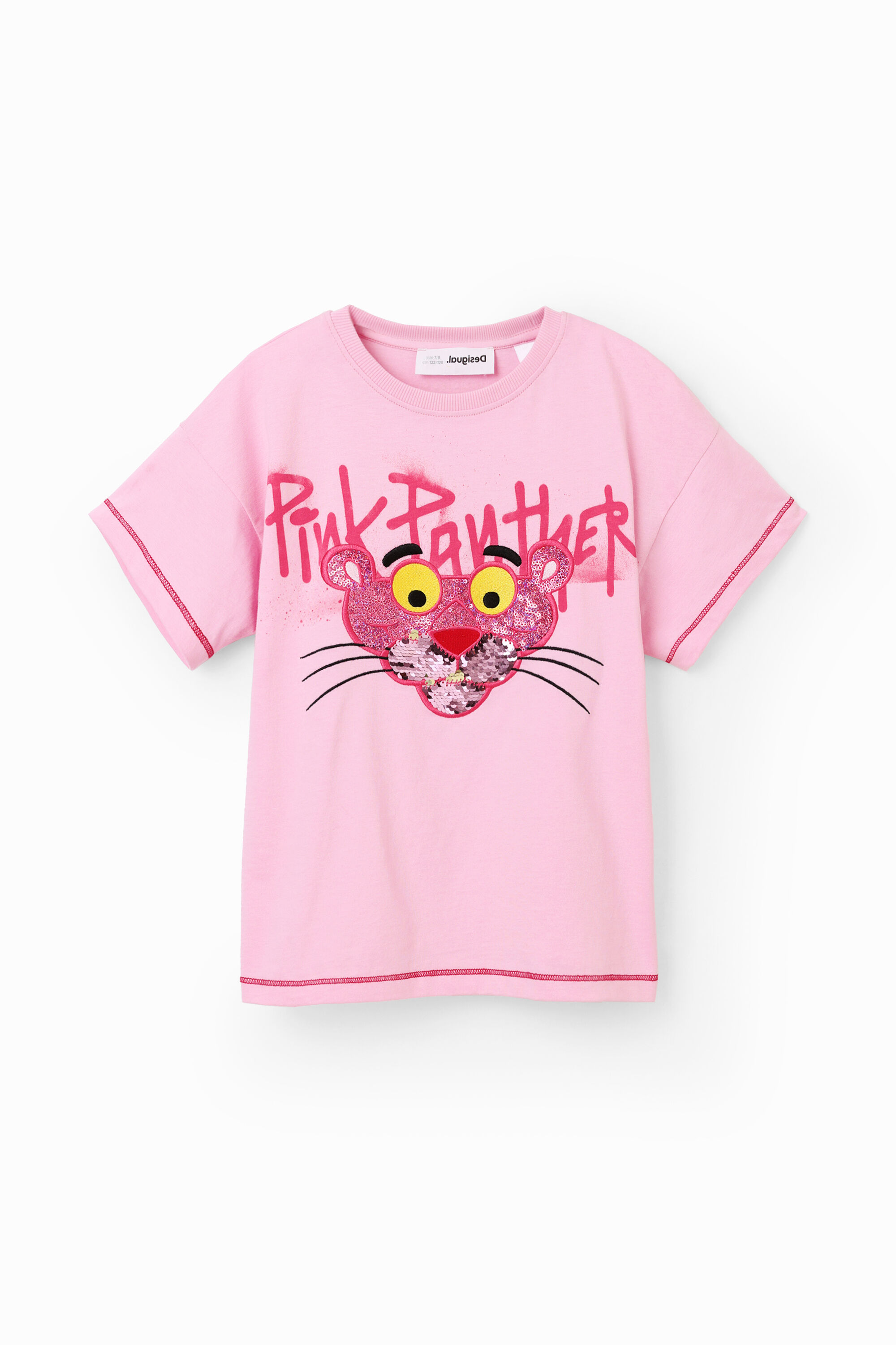 T-shirt Panthère rose paillettes