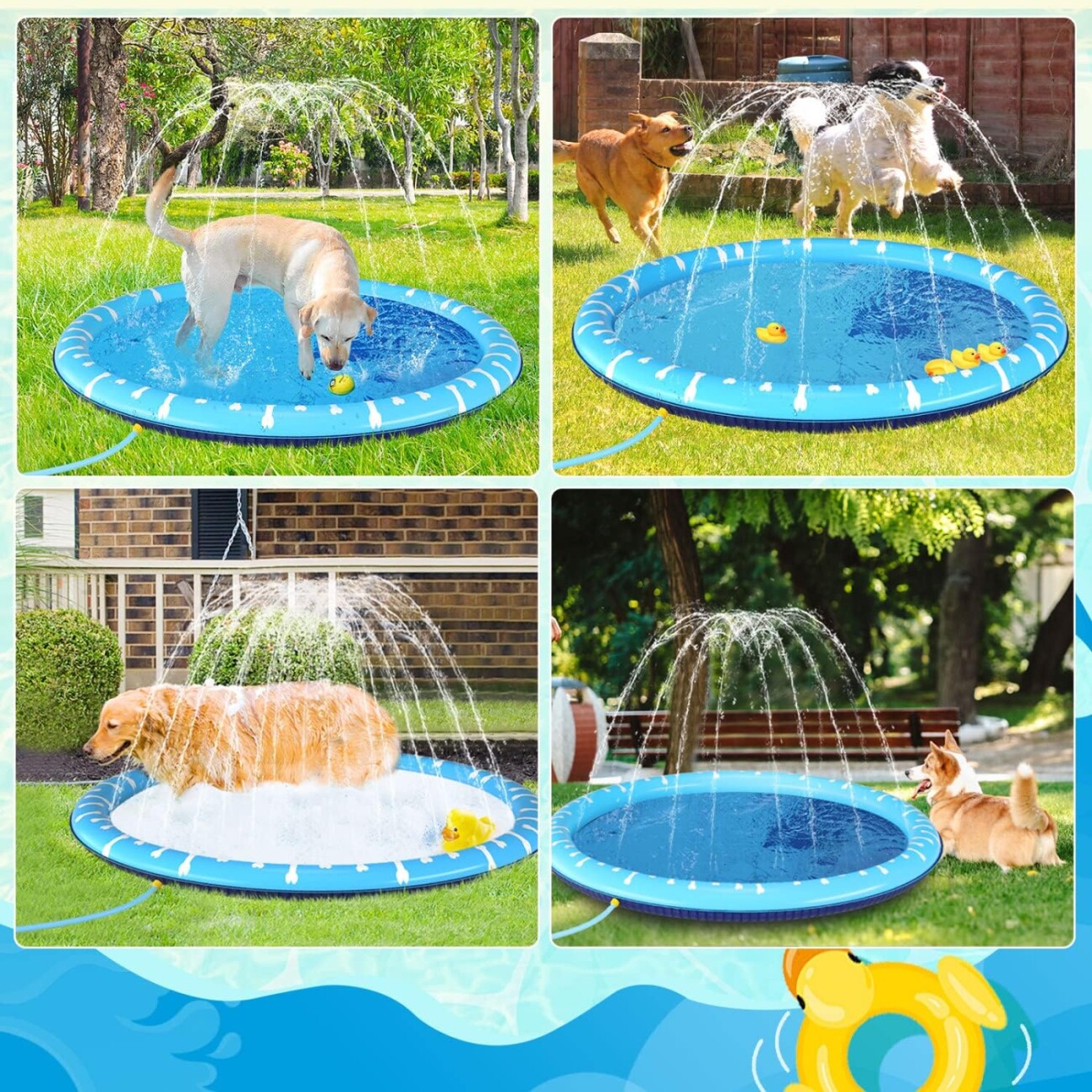 nobleza - Hundepool mit Sprinkler für Hunde 1,7 Meter