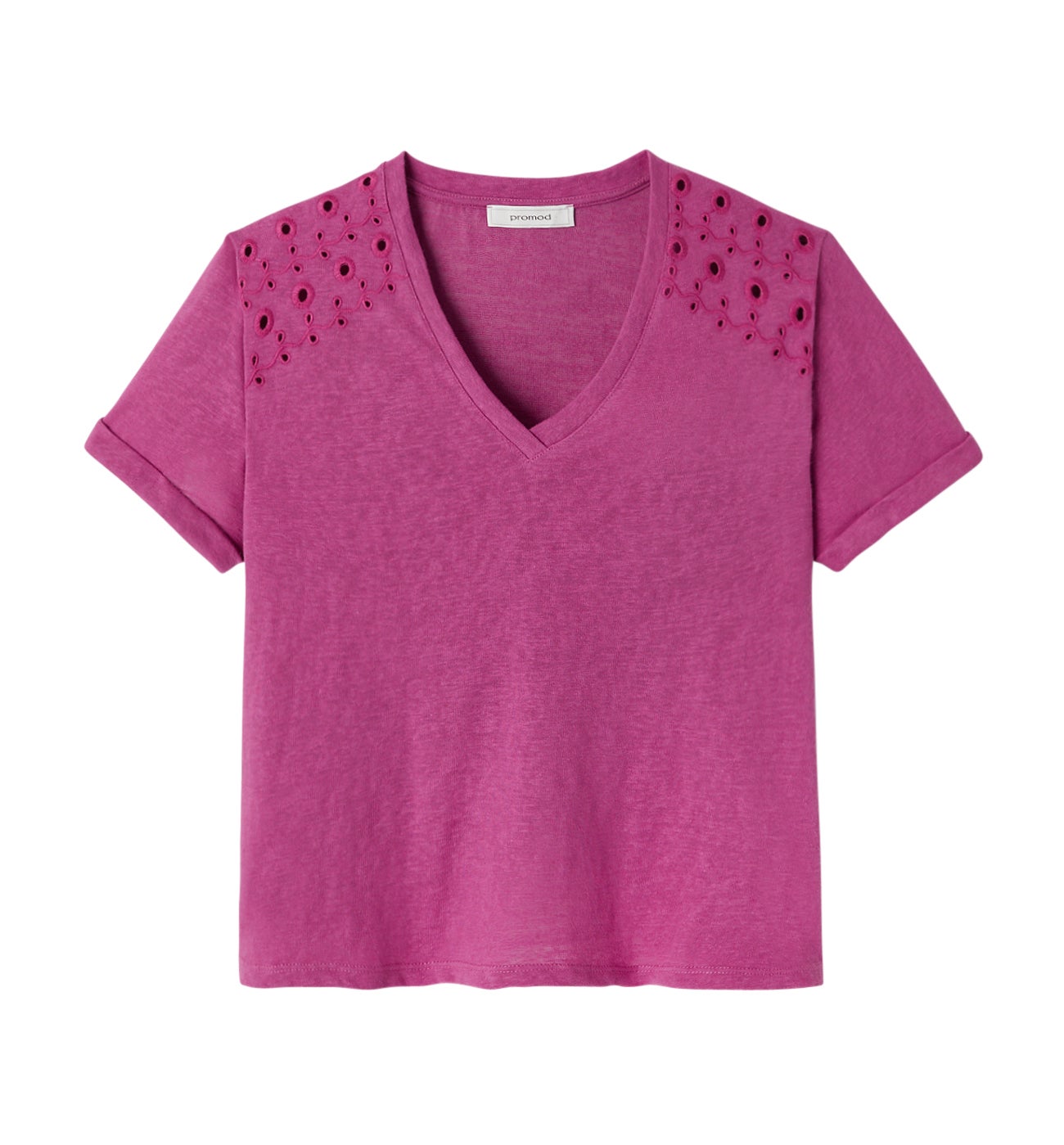 T-shirt broderie anglaise - Cassis
