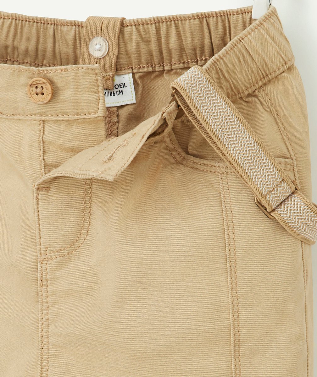 PANTALON RELAXED BÉBÉ GARÇON BEIGE AVEC BRETELLES AMOVIBLES
