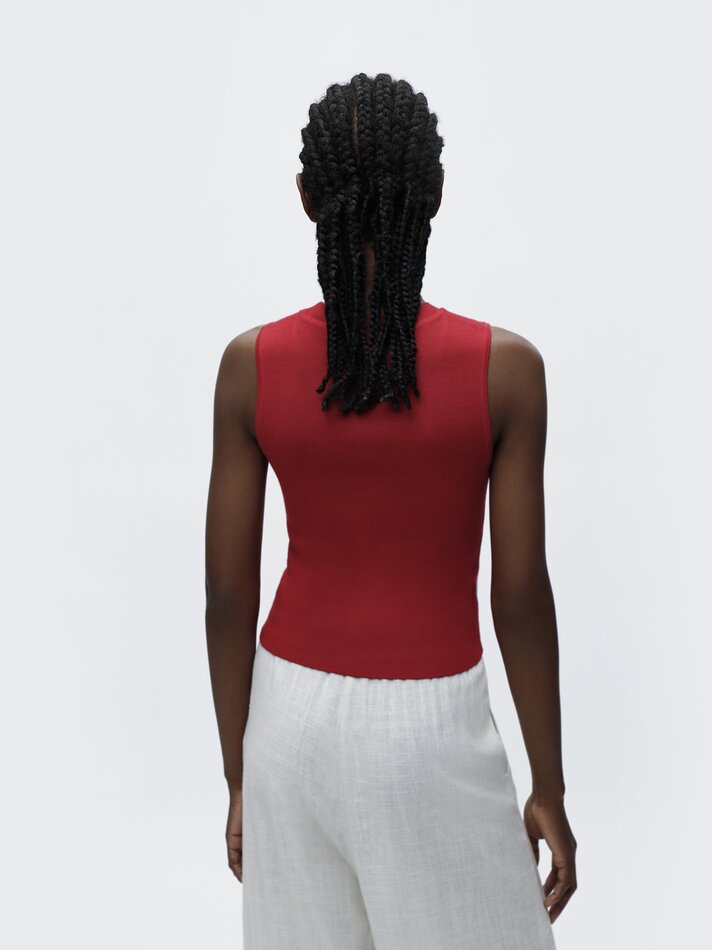 Top básico de malha - Vermelho