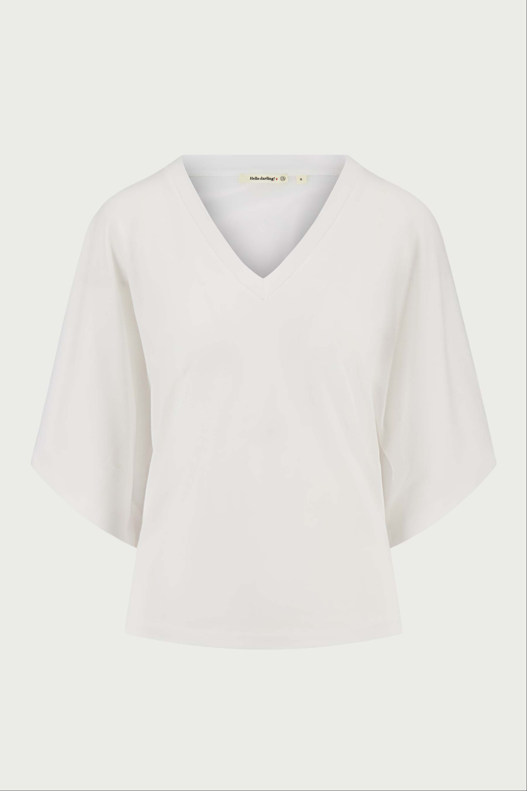 V hals T-shirt wijde mouw met Zusss embroidery