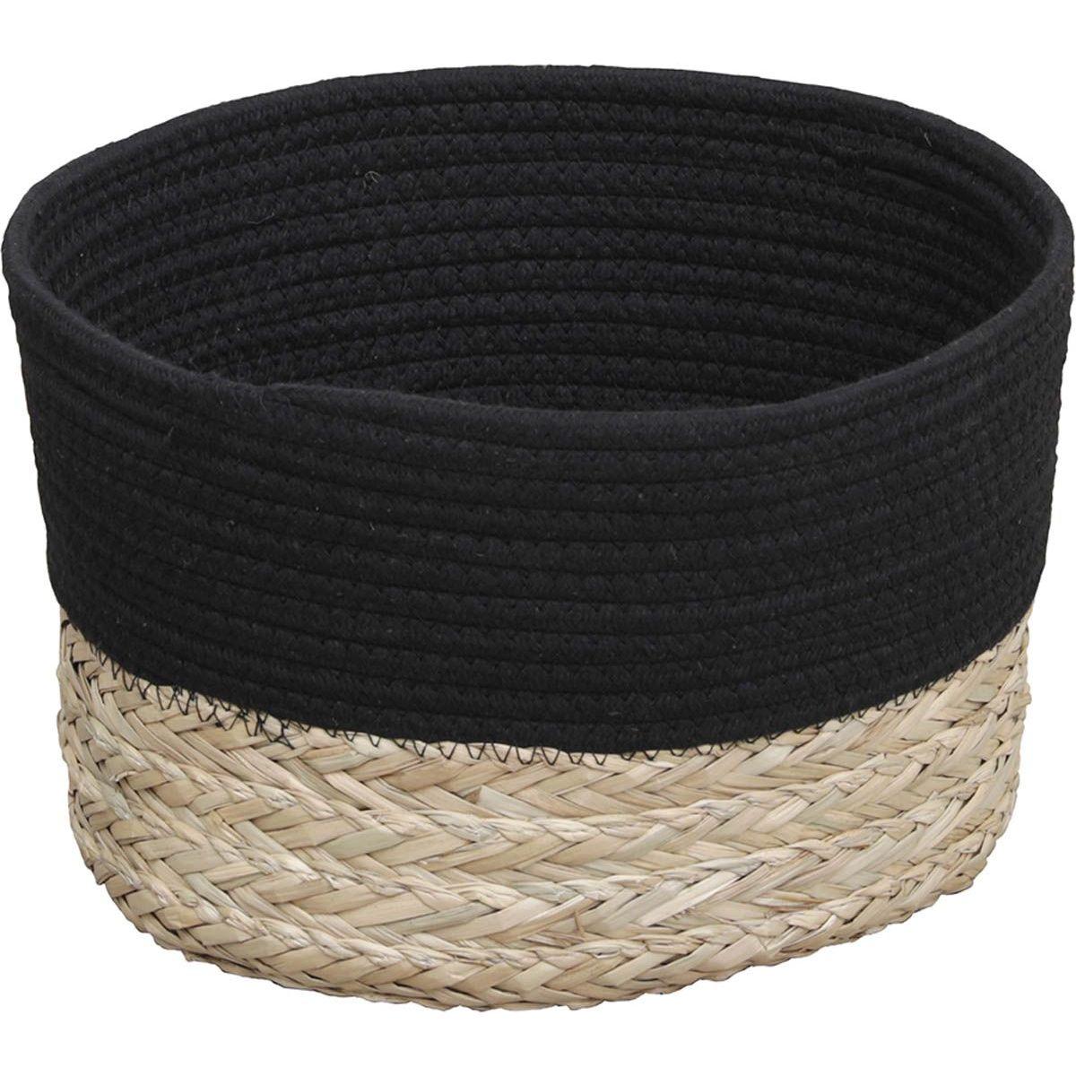 CORBEILLE OVALE GRAND MODELE 32X25CM NOIR NATUREL