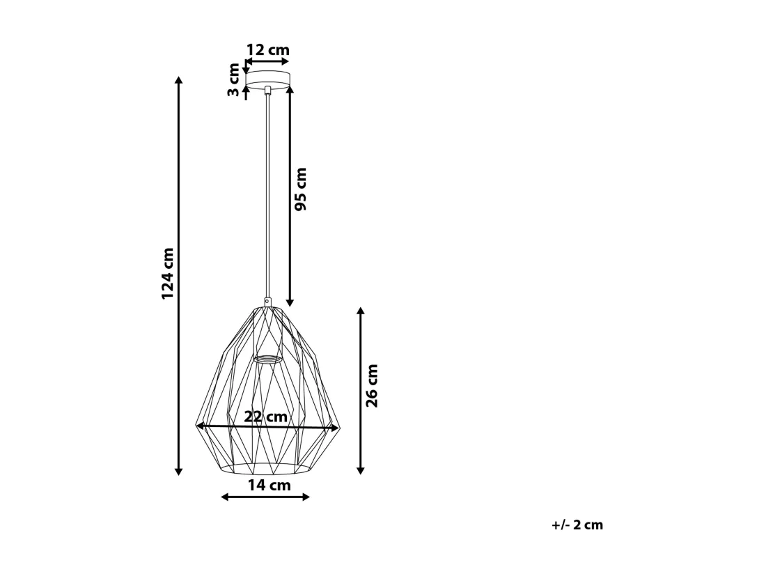 Lampe suspension MAGRA Métal Noir