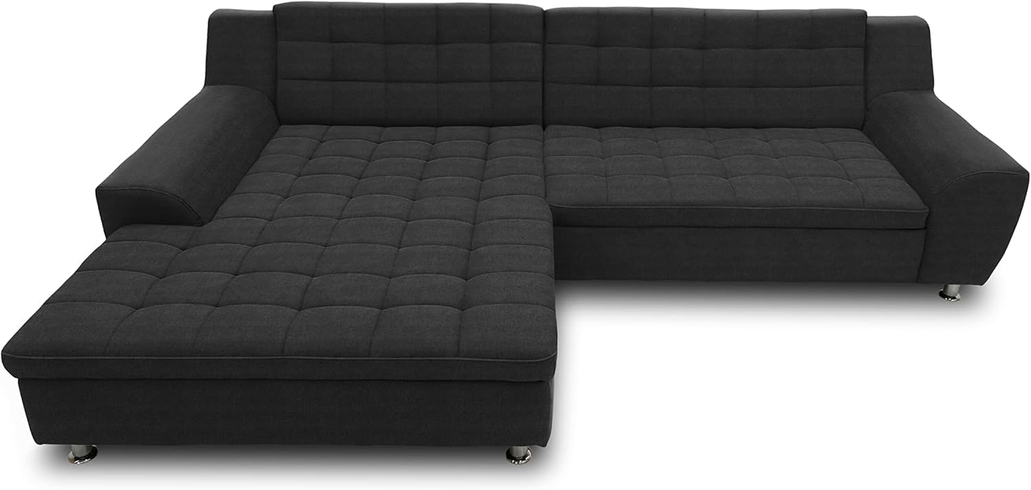 DOMO. collection Ecksofa Merida, Sofa in L-Form, Eckcouch, Couch-Garnitur, Polsterecke 304 x 200 x 84 cm (BxTxH), dunkelgrau