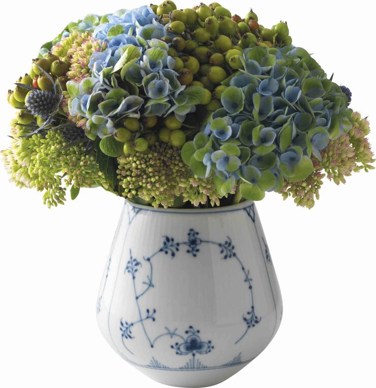 Royal Copenhagen Musselmalet Riflet 2 cm. vase - lille Hvid, blå
