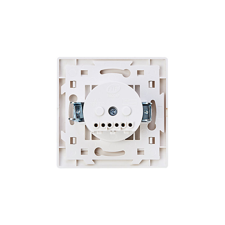 Prise avec terre blanc complet, lot de 5