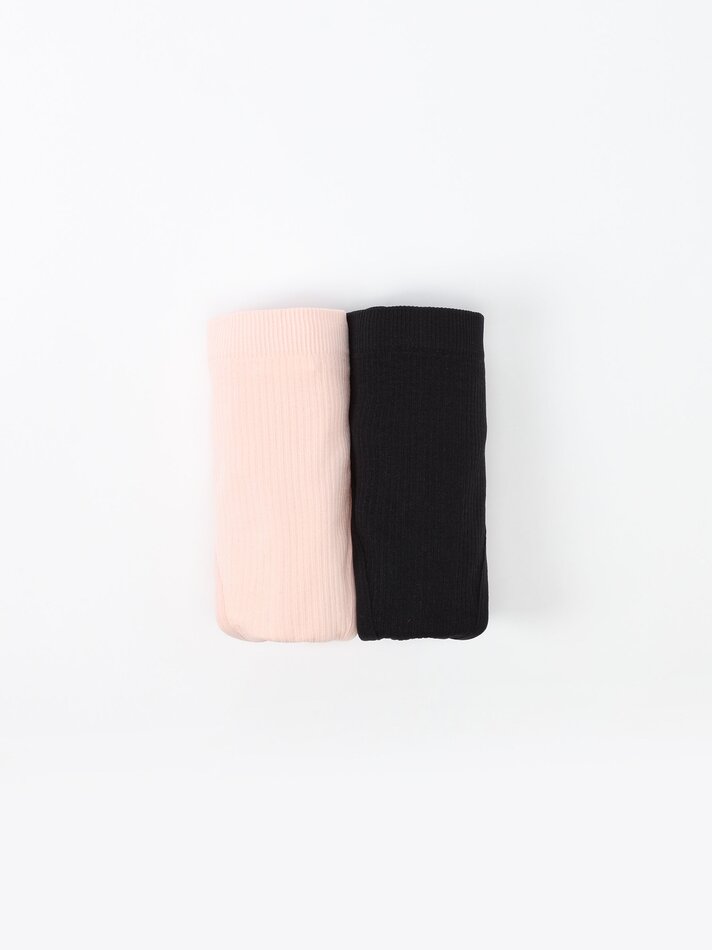 Conjunto de 2 calcinhas fio dental caneladas sem costura - Rosa claro