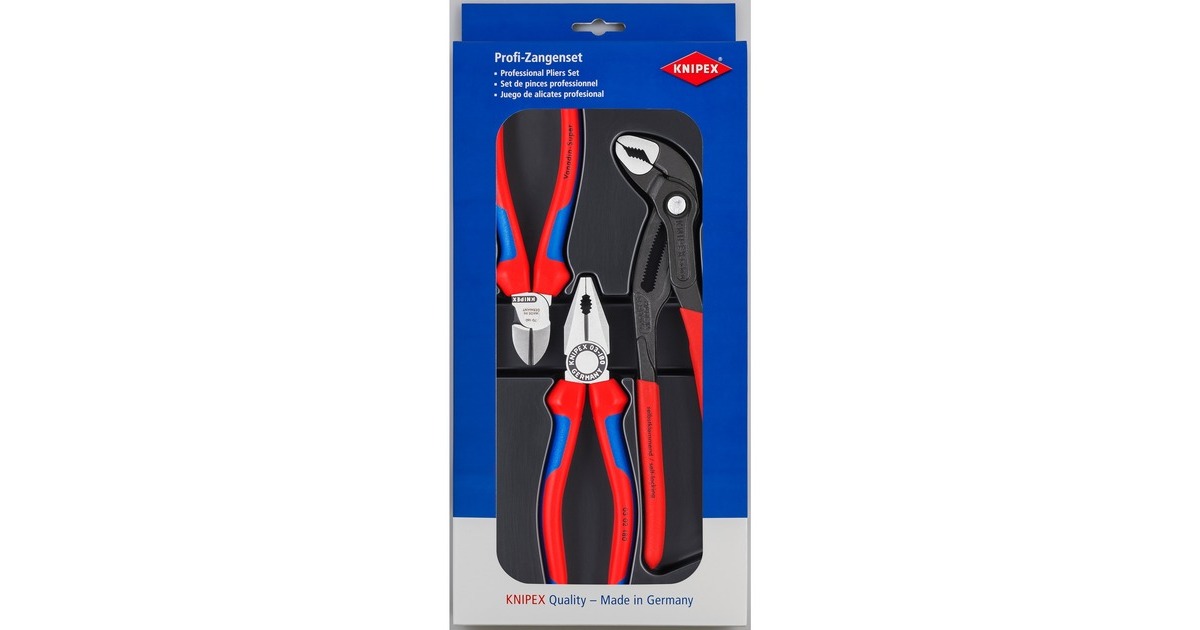 KNIPEXTangen-set 00 20 09 V01 tangenset  (Blauw/zwart, 3-Delig)