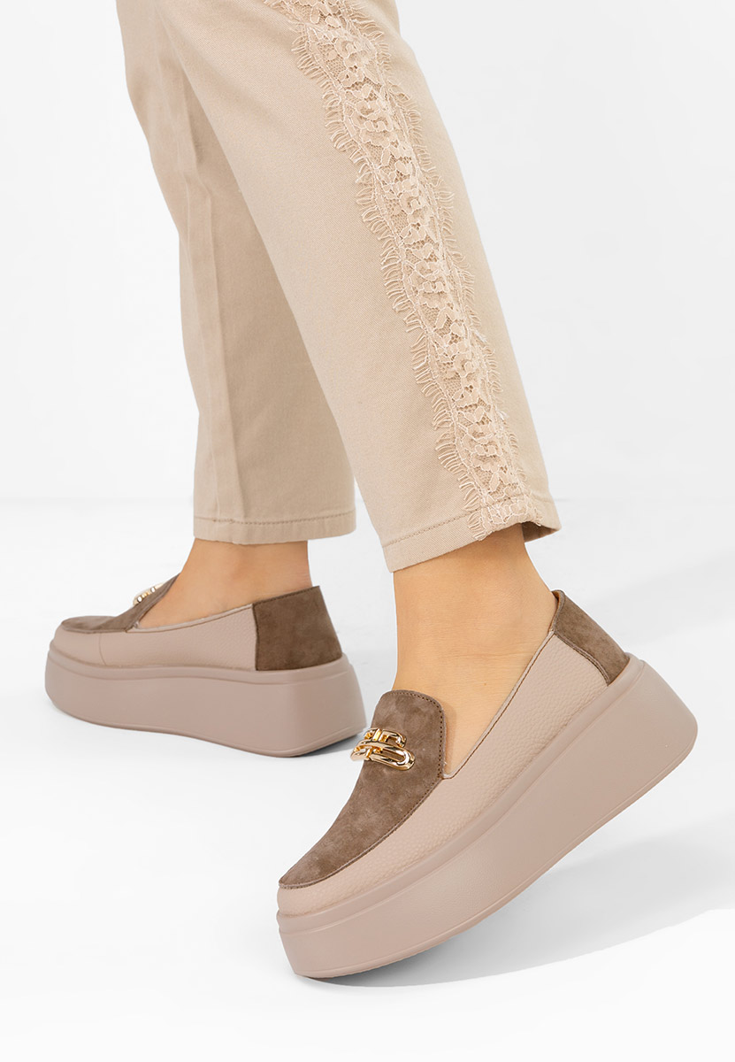 Mocassins semelle epaisse bruns Graziella