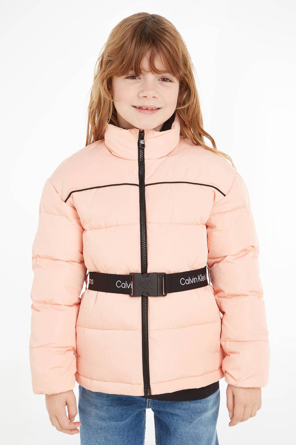 Calvin Klein gewatteerde winterjas van polyester lichtroze
