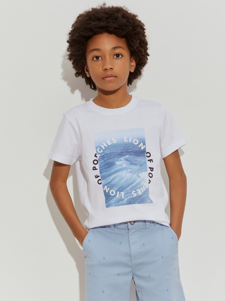 Calções com estampado de leões