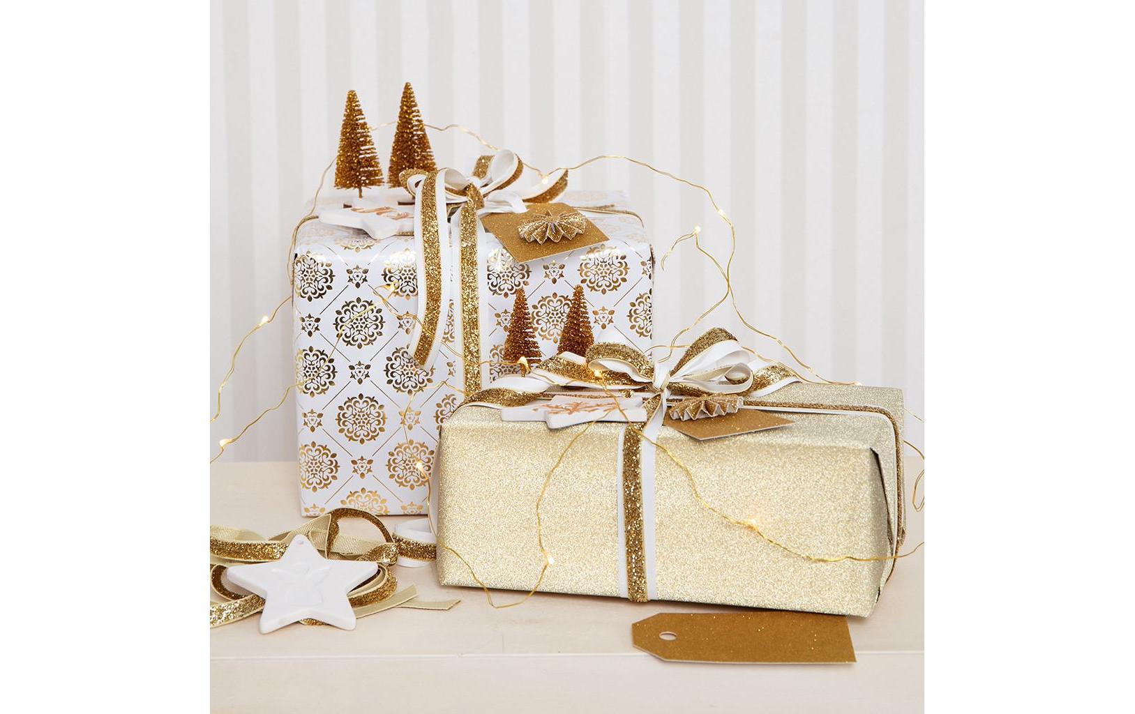 Aufsteller Weihnachtsbäume, Gold, 5 StückWeihnachtsbaum