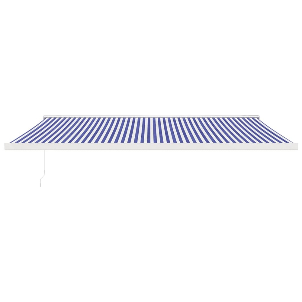 Auvent rétractable bleu et blanc 5x3 m tissu et aluminium