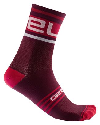 Chaussettes Unisexe Castelli Prologo 15 Rouge Bordeaux