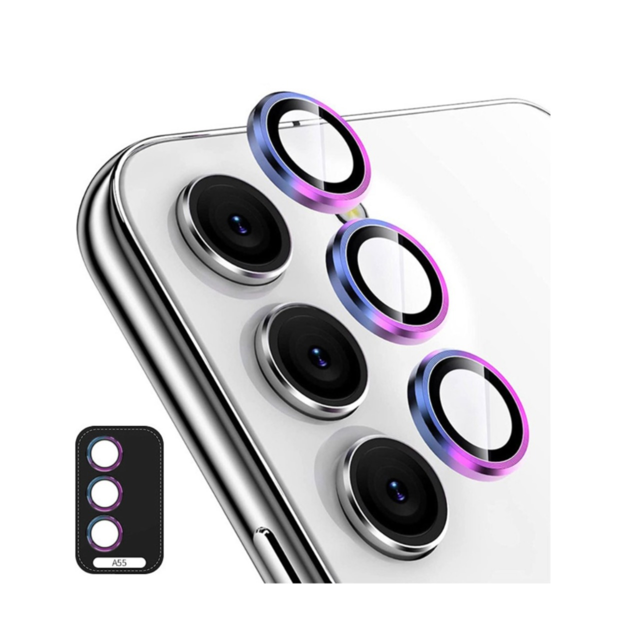 Samsung Galaxy A55 Kameraschutz Objektiv Ring Protector Abdeckung - Bunt