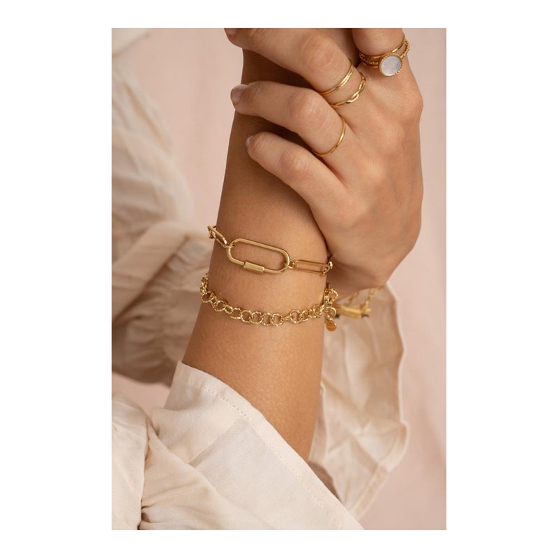 Bracelet en acier maille dorée