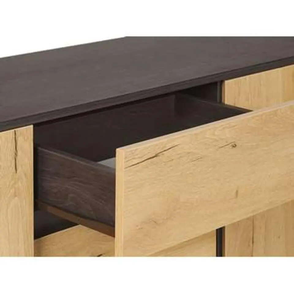 ELDA - Sideboard - Lichte houtkleur/Donkerbruin - MDF