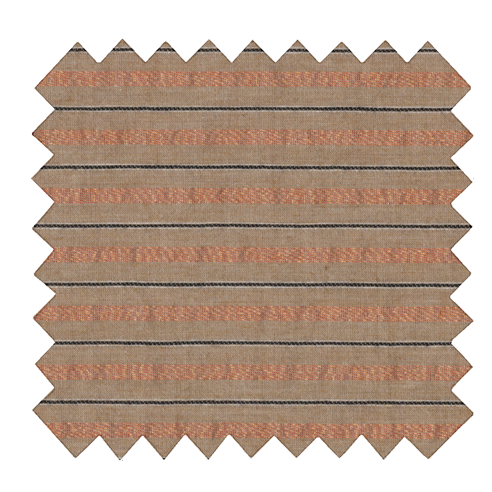 Tissu Coton Au Mètre Rayure Bronze Cuivrée