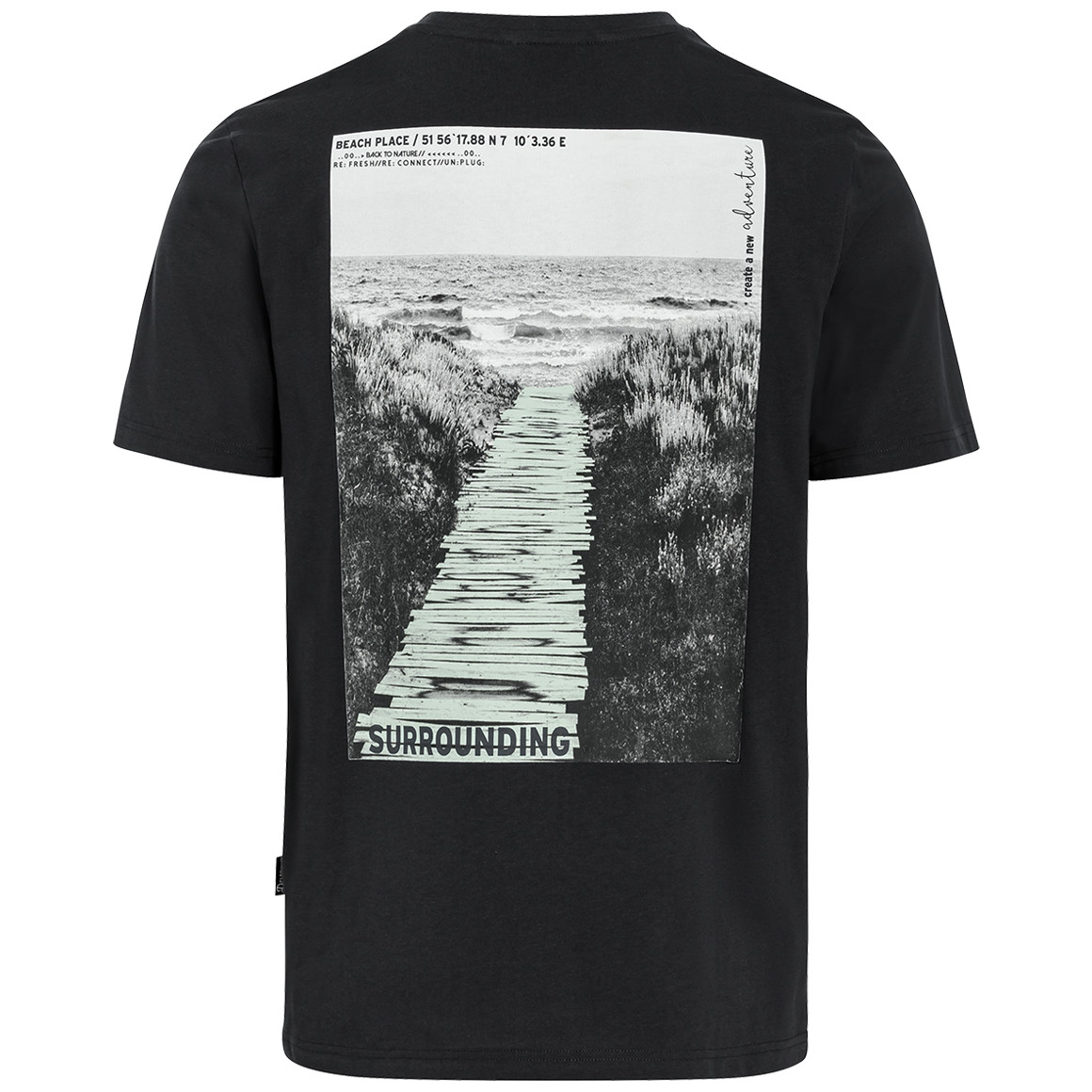 VanVaan Denim Herren T-Shirt mit Rücken-Print dunkelblau