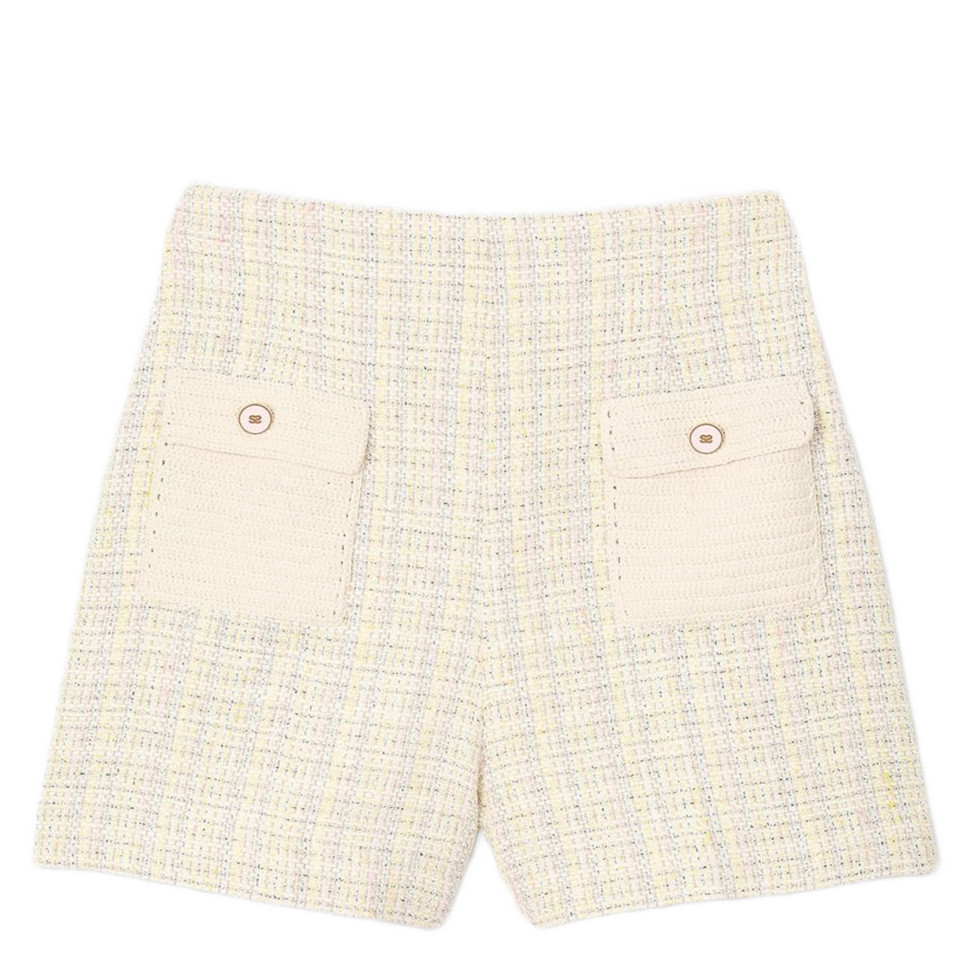 Short taille haute en tweed fantaisie | Jaune