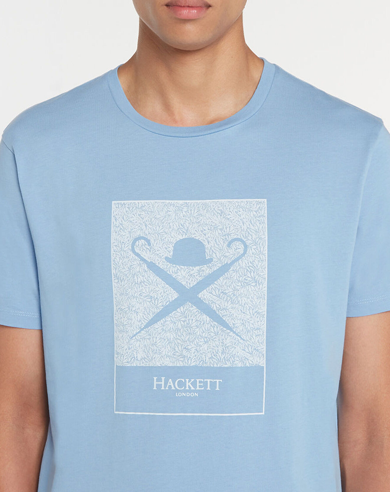 Hackett London T-Shirt Print Body bleu ciel