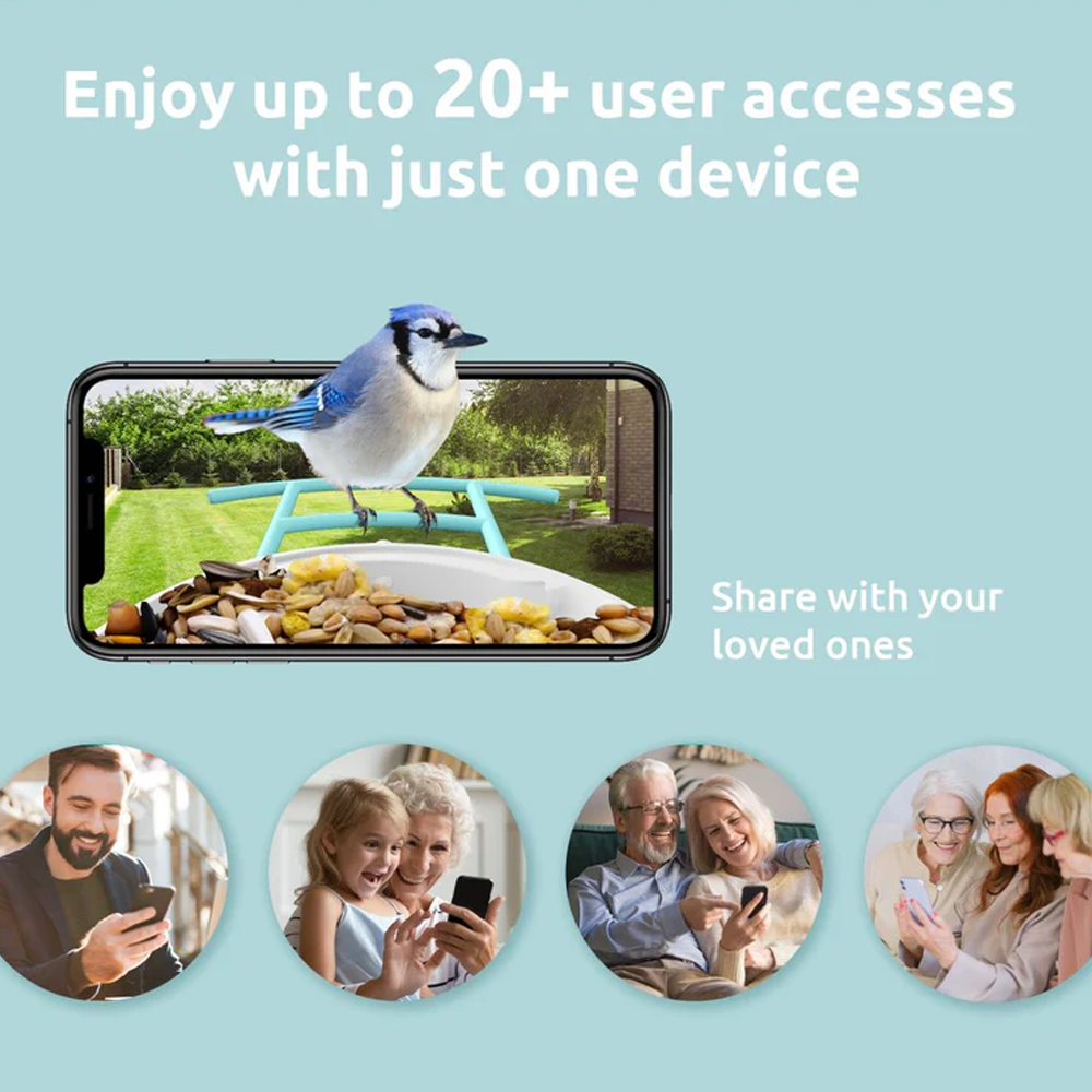 Birdfy Solar Vogel Haus Vogelfutterspender Smarte Outdoor Wildvogel Futterstation mit Full HD Kamera IP65 iOS/Android (EPPAMBNI8102110)