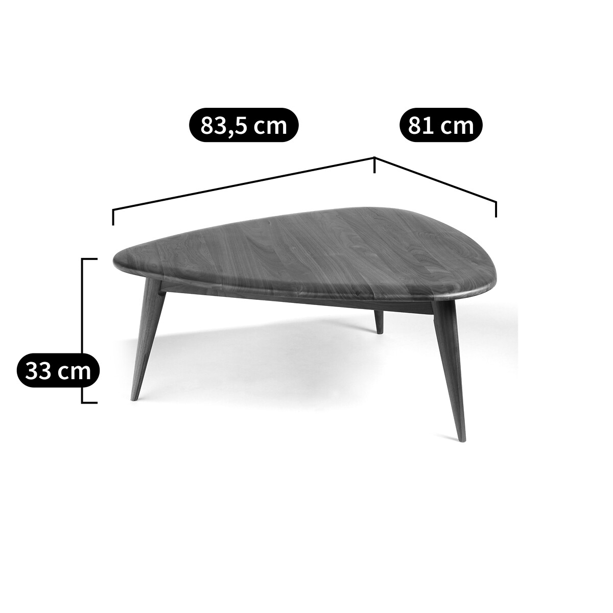 AM.PM<br>Mesa de centro em nogueira maciça, Théoleine, modelo pequeno