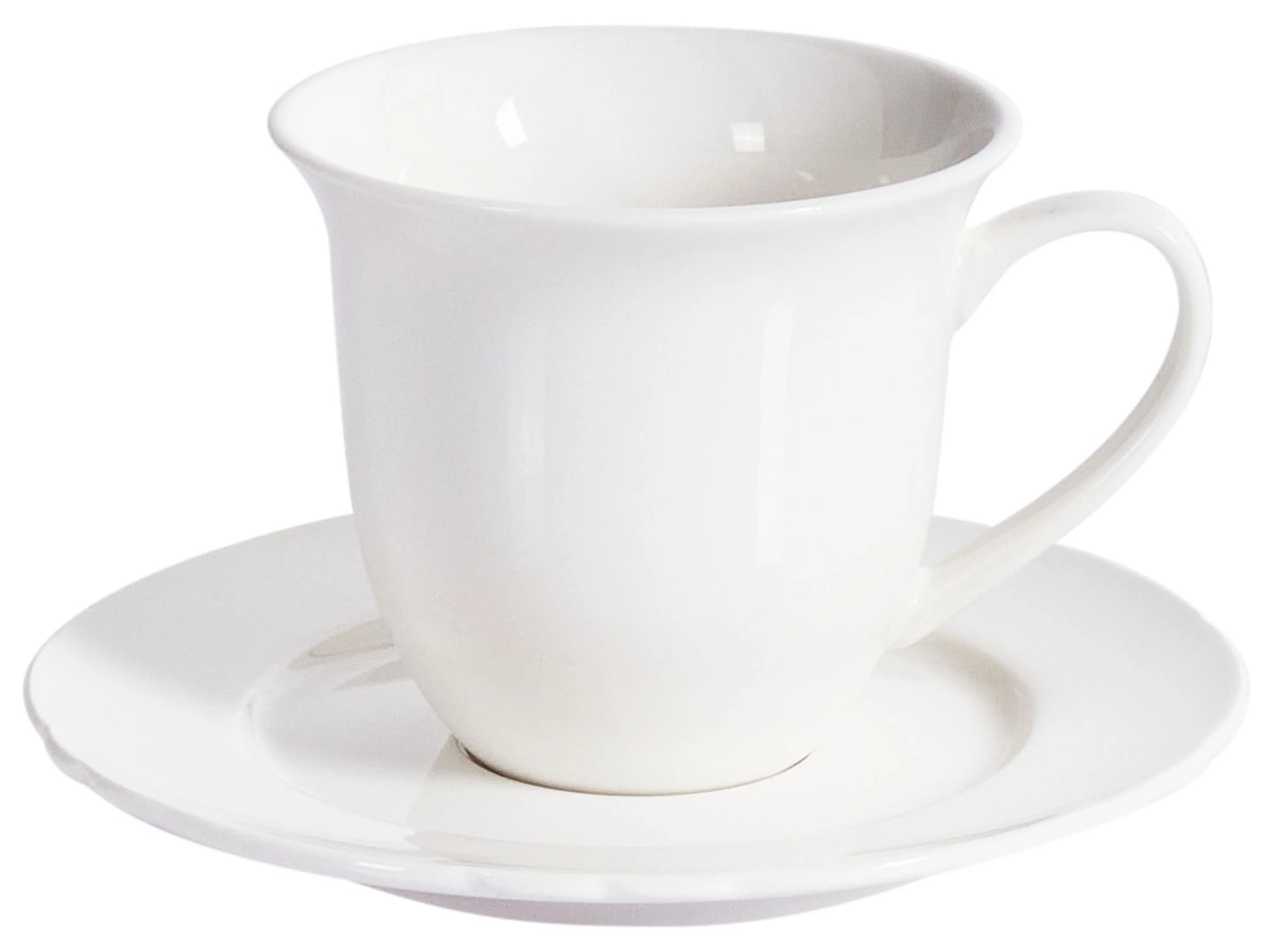 Set van 4 kopjes met schotels ELDERBERRY Porselein Wit