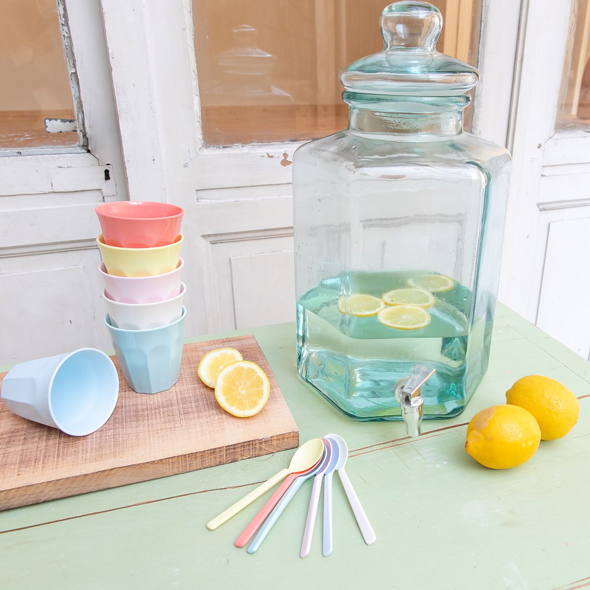 Lot de 6 cuillères coeurs multicolores Pause goûter