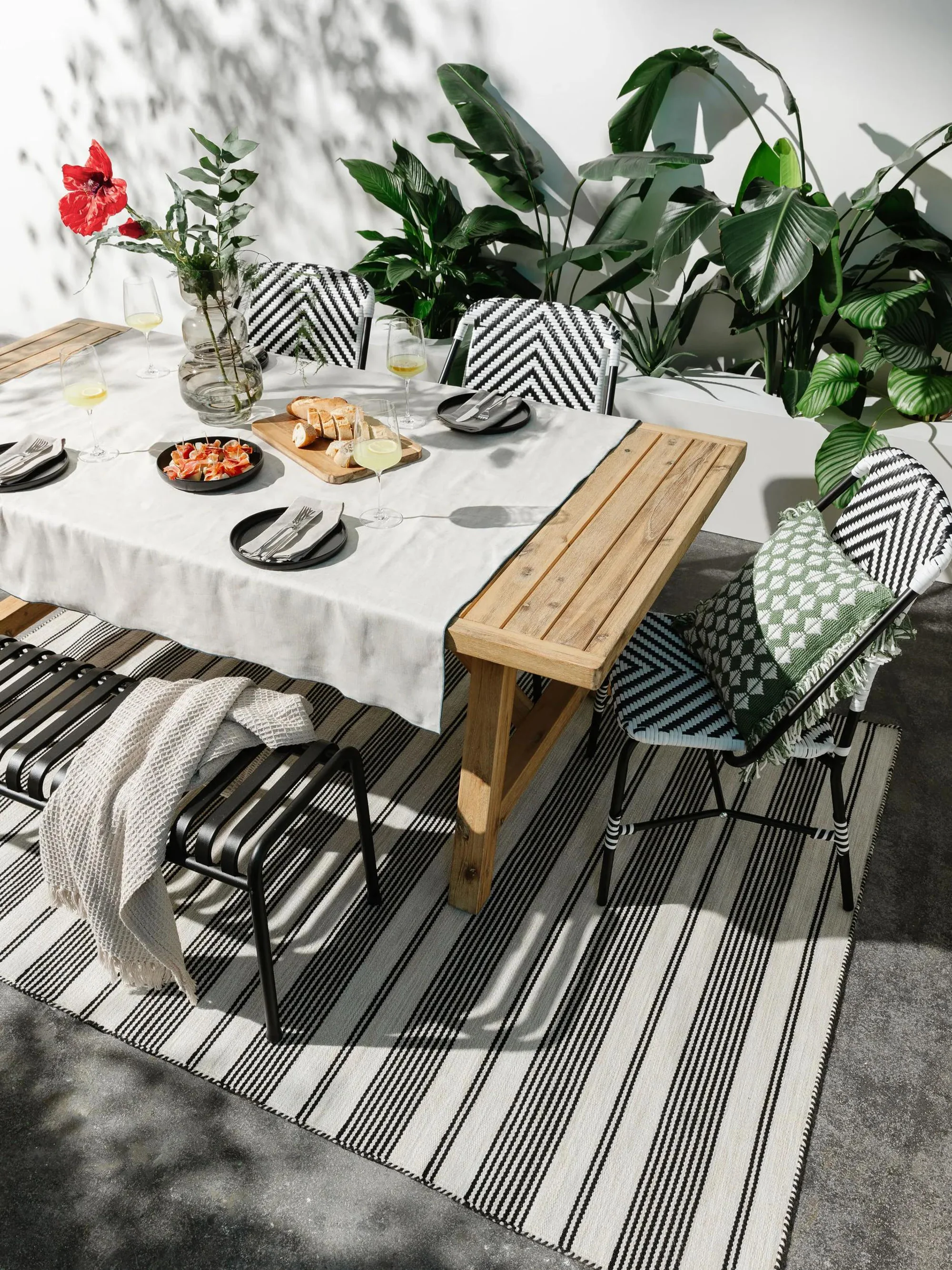Handgeweven in- & outdoor vloerkleed Rida