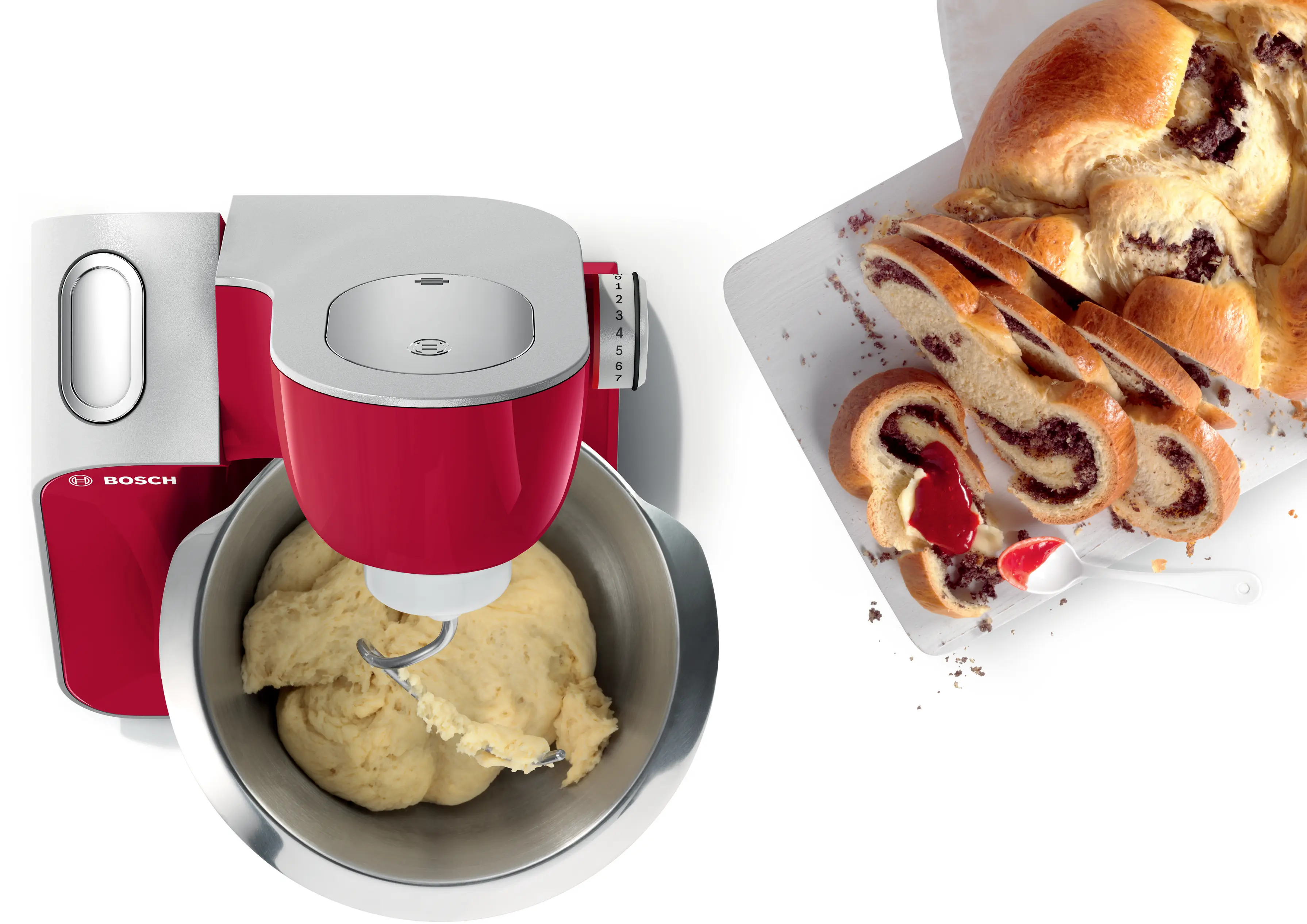 Serie 4 Keukenmachine MUM 5 1000 W Rood, Zilver